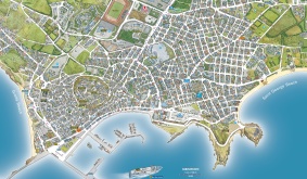 SkyMap-Interactive hand drawn travel maps of Copenhagen, Mykonos ...